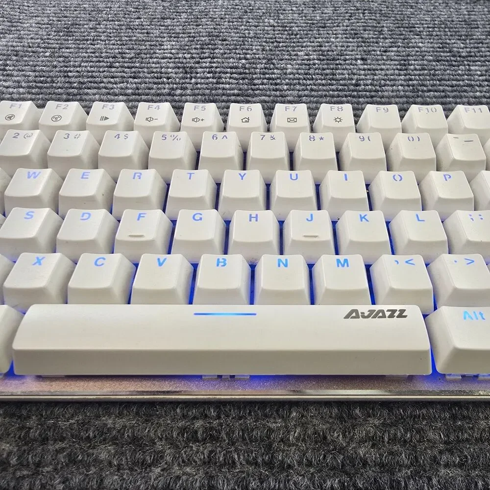 Ajazz AK33 Mechanical Keyboard White QWERTY English Layout with Blue Backlight